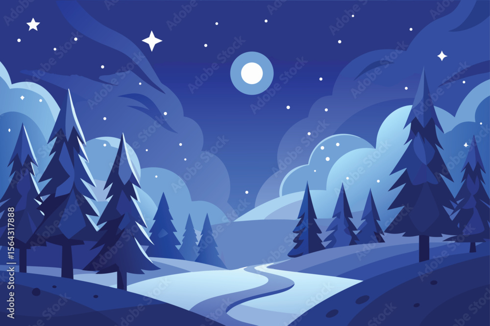 Naklejka premium winter landscape with snow