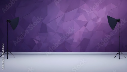 Elegant Dark Violet Studio Background with Smooth Gradient Wall and Floor