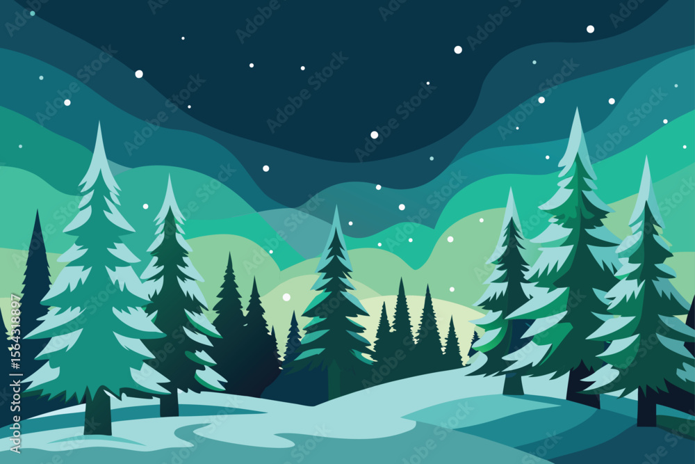 Fototapeta premium winter landscape with trees