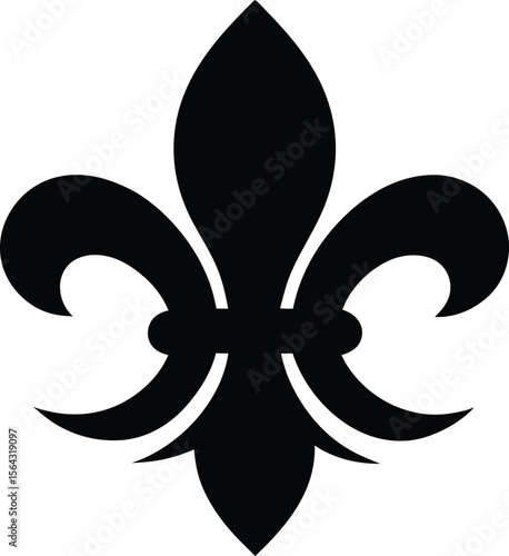Fleur de lis vector, Fleur de lis silhouette icons set of floral elements. 
