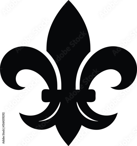 Fleur de lis vector, Fleur de lis silhouette icons set of floral elements. 