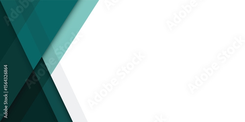 Abstract Modern Teal color Geometric Overlays triangle shape banner for presentation background