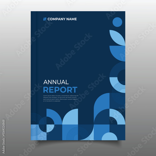 business annual report cover template flyer brochure geometric mosaic design