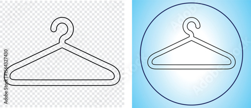 Simple Black Outline of a Coat Hanger Icon.