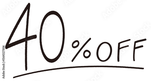 手描きの40%OFFの文字のイラスト