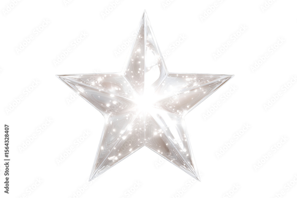Fototapeta premium Glistening star shines brilliantly against a dark backdrop, perfect for festive designs and celestial themes.