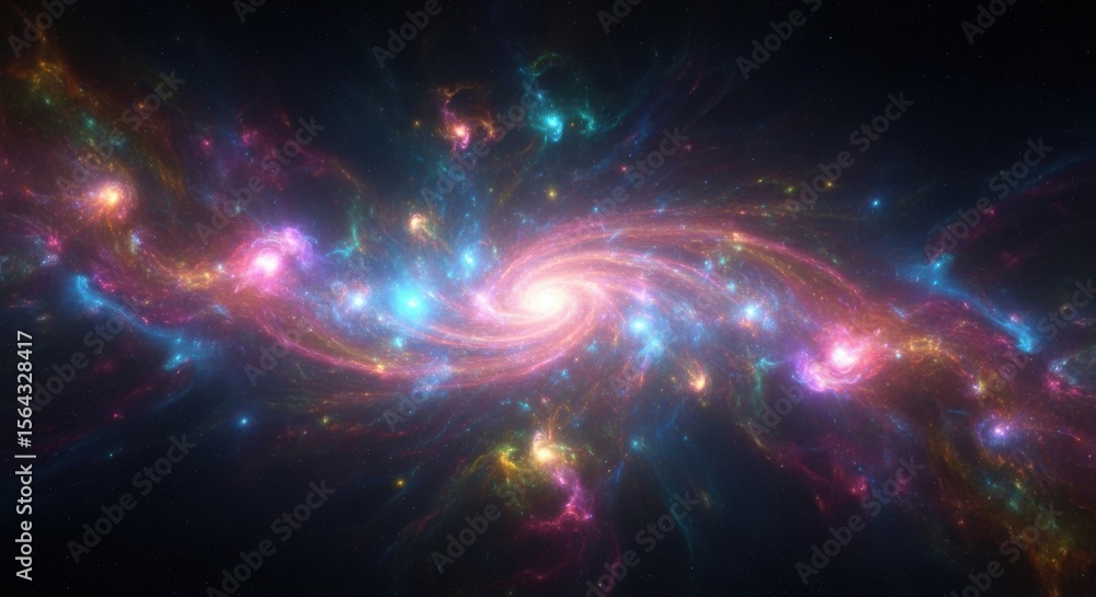 Obraz premium Vast cosmic nebula swirling with vibrant colors and distant stars a breathtaking view of the universe's grandeur