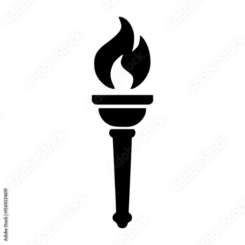 Fire torch – sports victory and Olympic spirit icon
