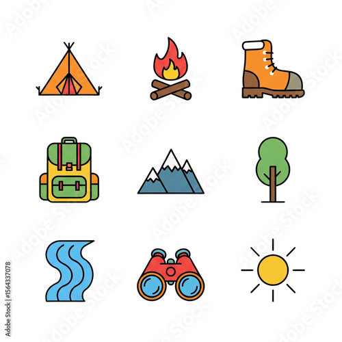 Icon Vector Camping Theme