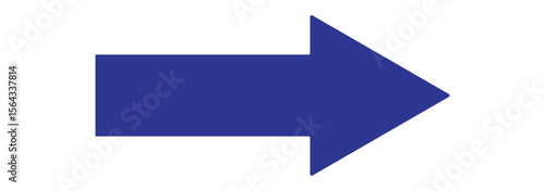 Long arrow. Blue arrow pointing right. Blue large arrow pointing right. Bold thine long arrow. Vector illustration.