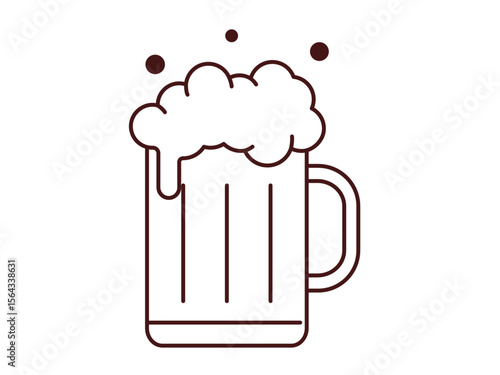 Beer glass icon. Beverages outline icon. Simple drink or beverages vector illustration in modern thin line style.