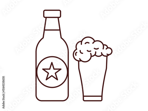 Beer icon. Beverages outline icon. Simple drink or beverages vector illustration in modern thin line style.