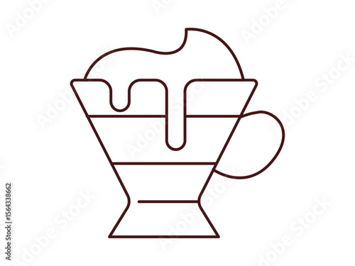 Cappuccino coffee icon. Beverages outline icon. Simple drink or beverages vector illustration in modern thin line style.