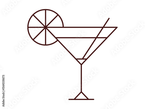 Cocktail icon. Beverages outline icon. Simple drink or beverages vector illustration in modern thin line style.