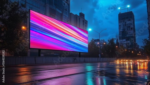 A glimpse into modern marketing amidst an urban tech scene.