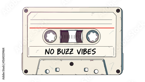 Retro Cassette Tape Illustration with Grunge Textures and Vibrant Colors for Creative Projects