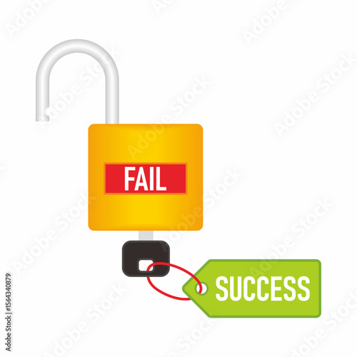 break the failure with key of success illustration