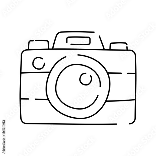 Camera Doodle Outline style, vintage camera representing photography work, ideal for visual storytelling, content creation, or portfolio design.