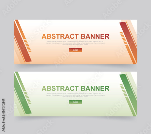 Abstract geometric minimalist advertising banner