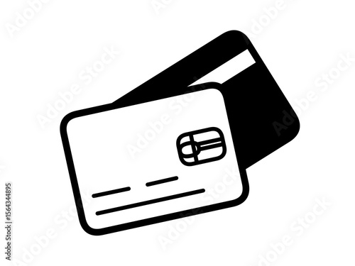 クレジットカードアイコン　シンプル　黒　決済用UI素材