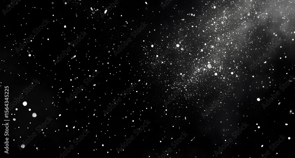 Obraz premium Dark Space Background with White Dust