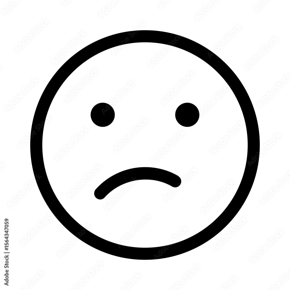 Fototapeta premium confused face icon with line style, perfect for user interface projects