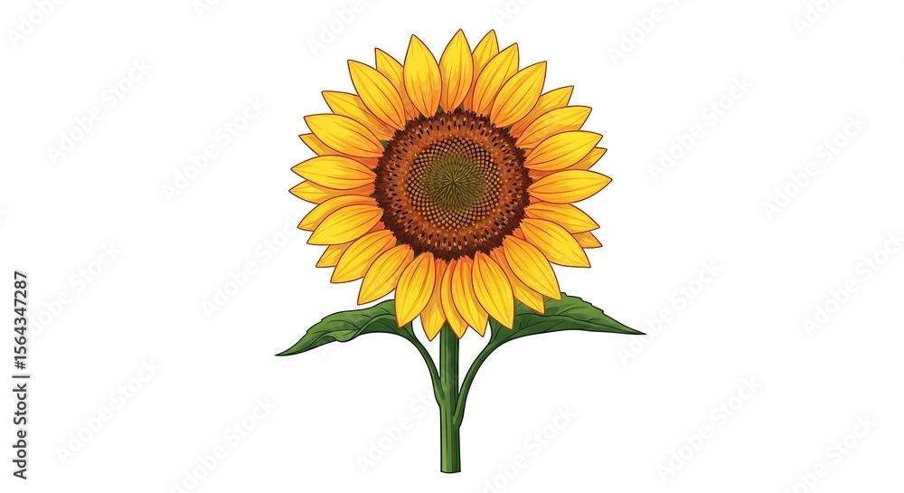 Obraz premium Vibrant sunflower stands tall with bright yellow petals and dark center.