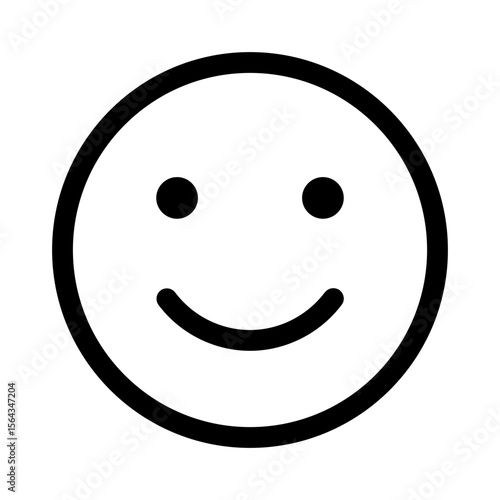 slightly smiling icon with line style, perfect for user interface projects