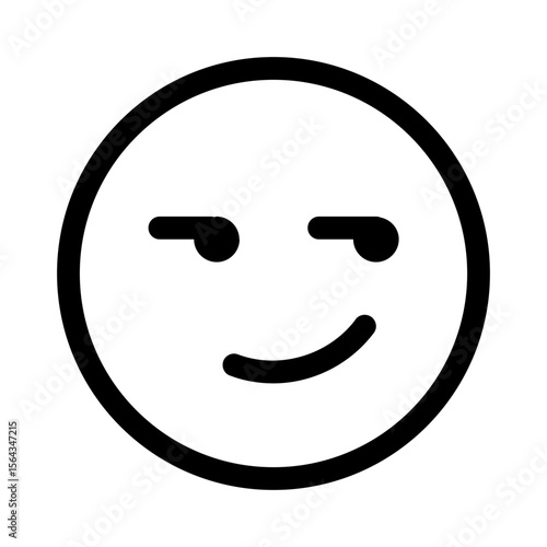 smirking face icon with line style, perfect for user interface projects