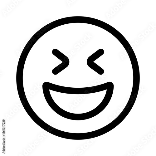 squinting face icon with line style, perfect for user interface projects