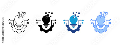 Digitalisation Multipel Icon Set.