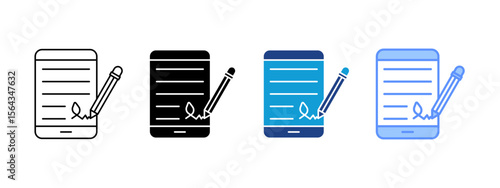 E Signature Multipel Icon Set.