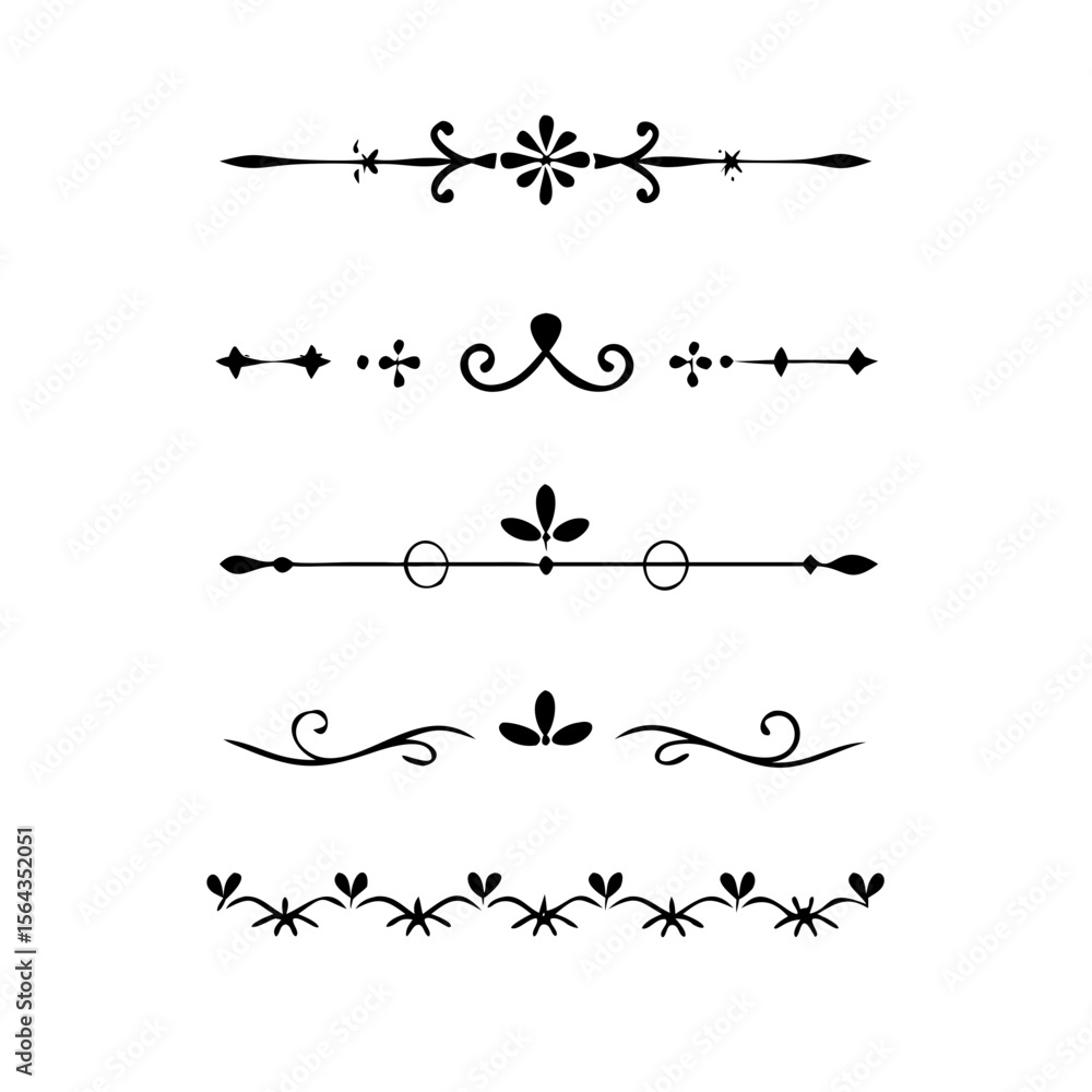 Text dividers doodle set. Wedding decorative elements. Divider ornament, borders, vintage line separators. Hand drawn vector illustration isolated on white background Text dividers doodle set. Wedding decorative elements. Divider ornament, borders, vintage line separators. Hand drawn vector illustration isolated on white background