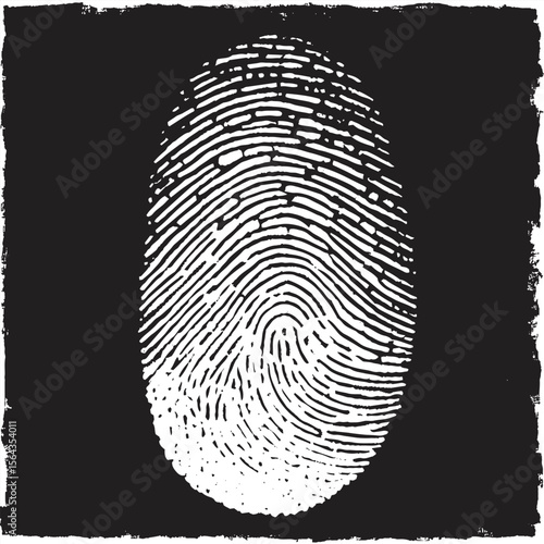 Fingerprint pattern, clear lines and swirls. Human thumbprint.