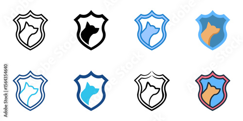 Police Dog icon set multiple style collection 
