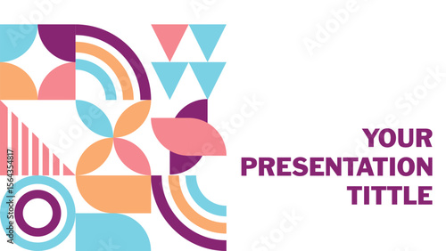 Bauhaus Style Design Vector Element. Template for Presentation, Annual Report, Video and other things. Modern, cute and Artistic.