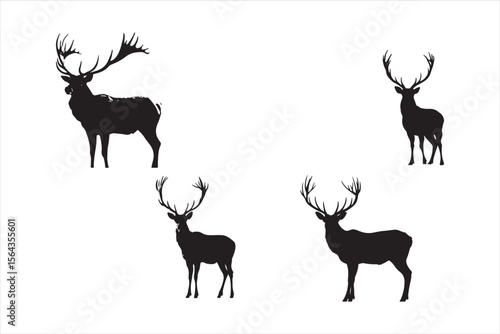 silhouette of deer, deer, animal, vector, silhouette, mammal, nature, illustration, reindeer, antler, wild, wildlife, stag, antelope, christmas, cartoon, horn, elk, goat, horns, antlers, cute, hunting
