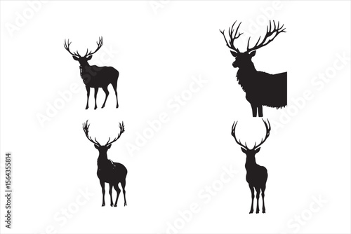 silhouette of deer, deer, animal, vector, silhouette, mammal, nature, illustration, reindeer, antler, wild, wildlife, stag, antelope, christmas, cartoon, horn, elk, goat, horns, antlers, cute, hunting