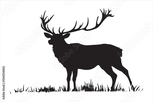 silhouette of deer, deer, animal, vector, silhouette, mammal, nature, illustration, reindeer, antler, wild, wildlife, stag, antelope, christmas, cartoon, horn, elk, goat, horns, antlers, cute, hunting