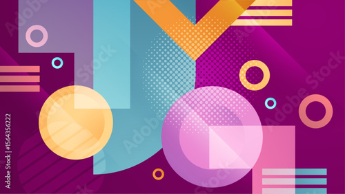 Abstract geometric design with vibrant colors suitable for web backgrounds, posters, packaging, and digital artworks needing a modern touch.