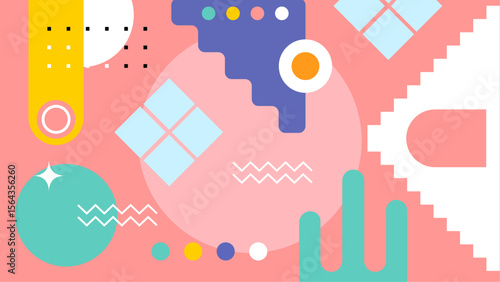 Abstract pink pastel geometric design great for branding, marketing materials, social media graphics, backgrounds, and digital art projects.