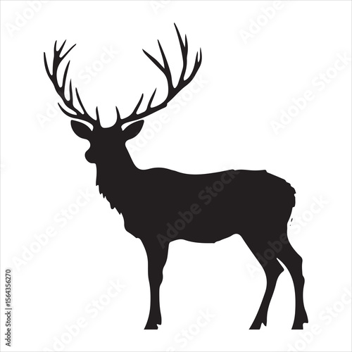 silhouette of deer, deer, animal, vector, silhouette, mammal, nature, illustration, reindeer, antler, wild, wildlife, stag, antelope, christmas, cartoon, horn, elk, goat, horns, antlers, cute, hunting
