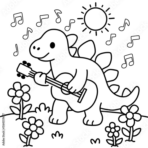 stegosaurus dinosaur coloring page for kids.eps