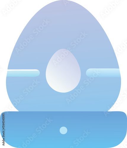 Vector art of a blue gradient eggshaped incubator icon isolated on transparent background