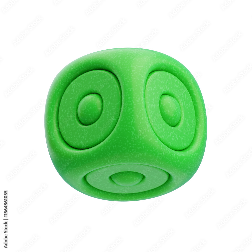3D Plastic Resin Abstract Green Spiky Sphere 3D Plastic Resin Abstract Green Spiky Sphere