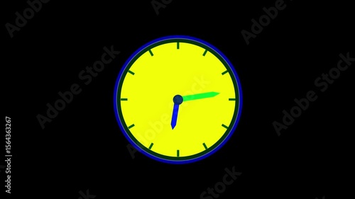 Wallpaper Mural clock icon animation 24 hours counting on black background. spinning animation time clock. Torontodigital.ca