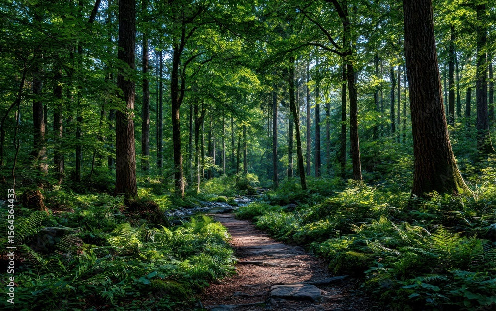 Naklejka premium Lush forest path (2)