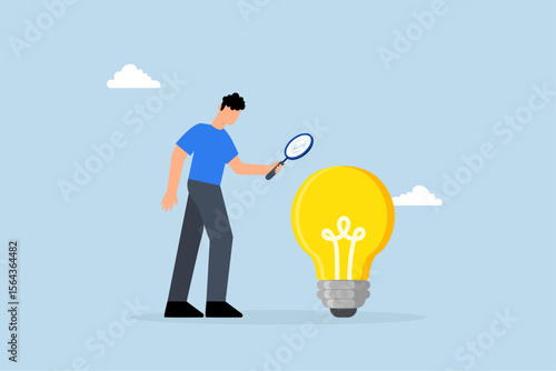 businessman validate idea of light bulb and gives approval.