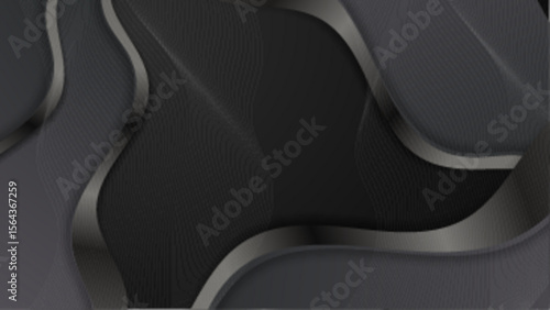 Abstract grayscale wavy lines ideal for backgrounds, posters, or digital designs requiring a dark and minimalistic aesthetic. Suitable for creative projects.