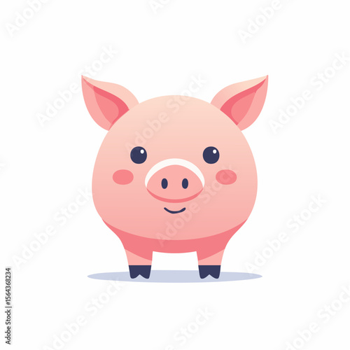 디자인용 귀여운 돼지 벡터 일러스트 Cute pig vector illustration for design
